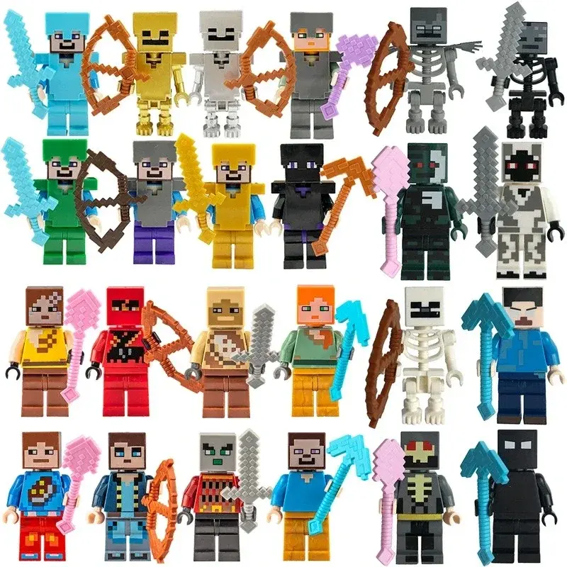 17 Styles Minecraft Building Blocks Set – 8PCS DIY Assembled Action Figures