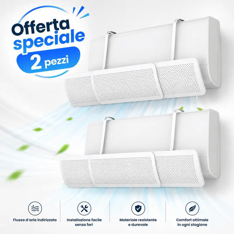 2 Deflettore Deviatore Aria Condizionata Regolabile Universale 56-90cm
