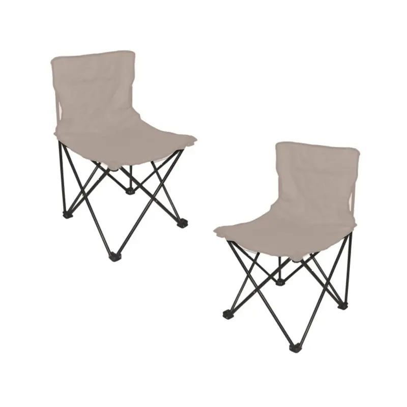 2 x Sedia Pieghevole Campeggio Salvaspazio con Borsa, Mare Giardino Pesca Beige