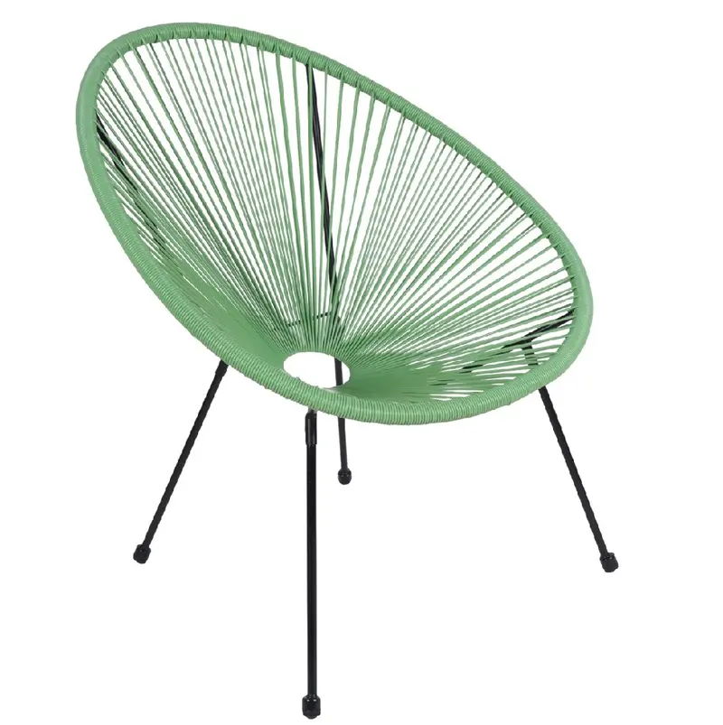 2 x Sedia Poltrona in Polyrattan per Giardino Terrazzo Interno Esterno Moderna Verde