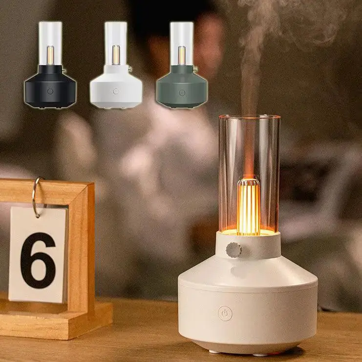 2023 Retro Light Aroma Diffuser Essential Oil LED Light Filament Night Light Air Humidifier For Home
