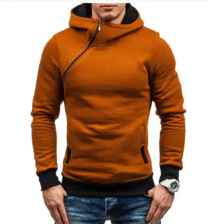 2024 Brand Hoodie Oblique Zipper Solid Color Hoodies Men Fashion Tracksuit Male Sweatshirt Hoody Mens