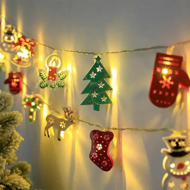 2024 Christmas LED Light String Santa Claus Elk Snowman Xmas Ornament String Light Christmas Decorations 2024 New Year Navidad Gift