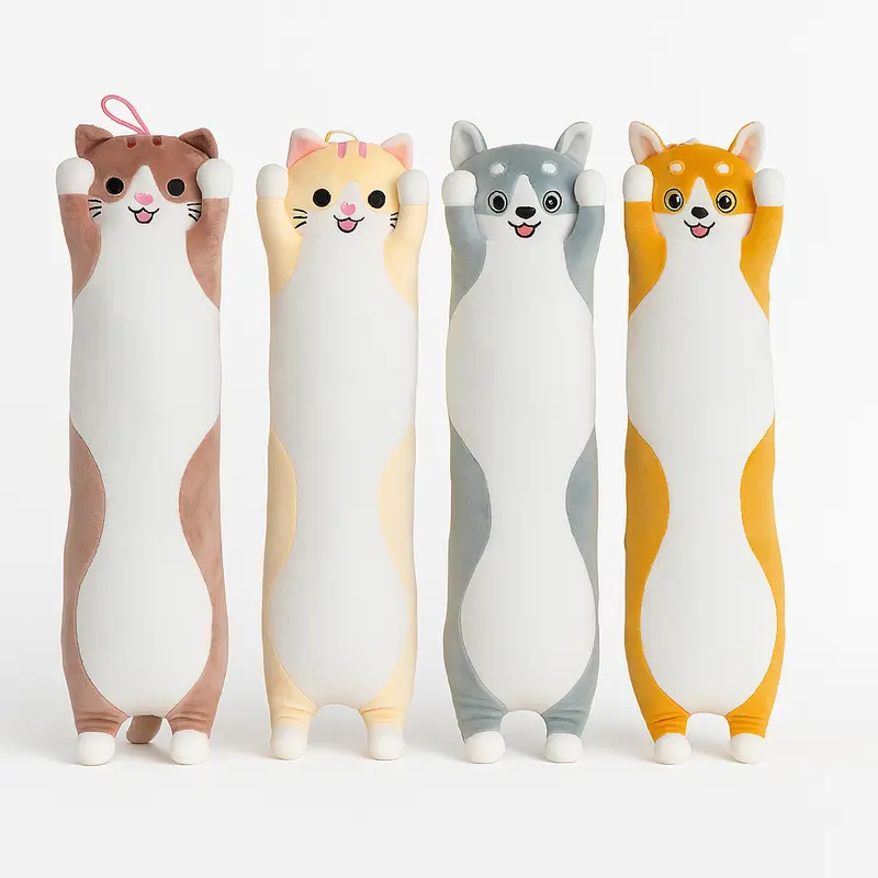 3 pezzi Peluche Cuscino Gattini 50cm Morbidi e Colorati Idea Regalo Bambini e Adulti