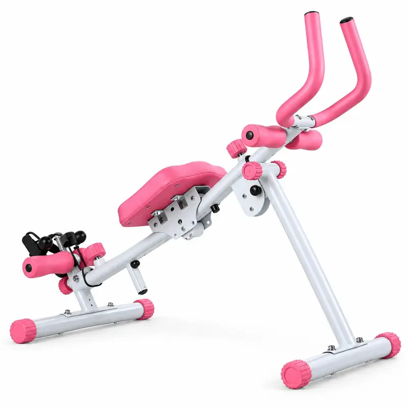 Ab Machine Pieghevole Vogatore Attrezzo Addominali Total Body Home Fitness Rosa