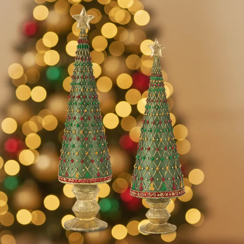 Albero di Natale Decorativo in Resina – Rifinito a Mano