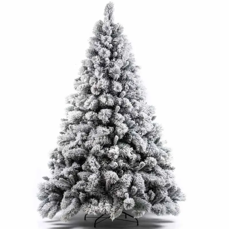 Albero di Natale Innevato 180 cm Folto Realistico 955 Punte PVC Base Metallo