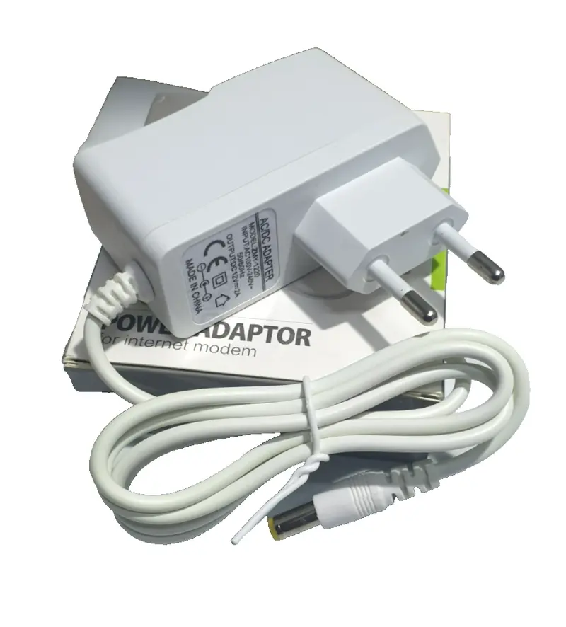 Alimentatore 12v 2a trasformatore universale bianco ac dc 220v jack 5.5mm