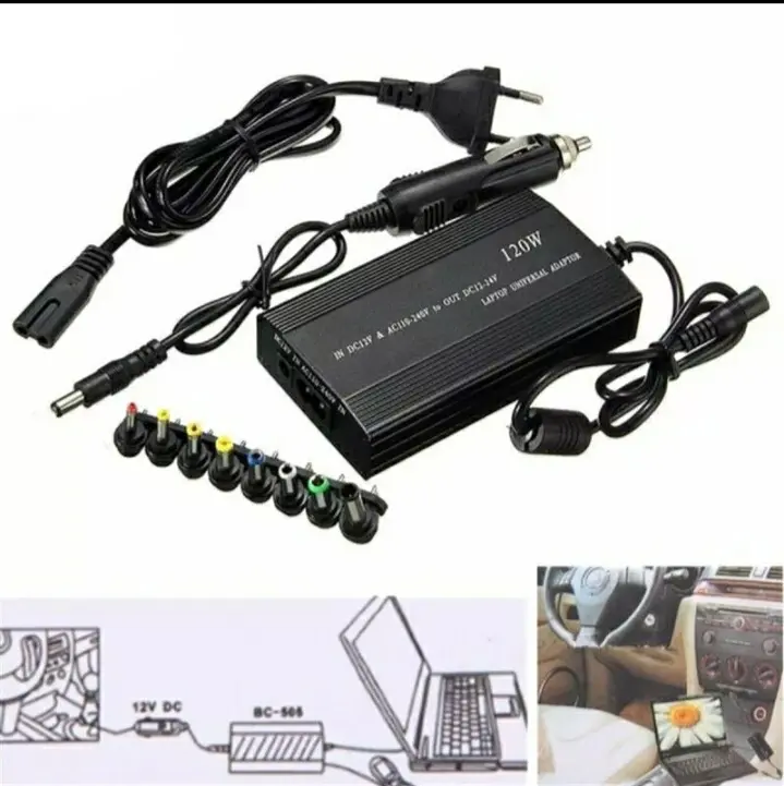 Alimentatore Caricatore Universale 120W Notebook Auto / Casa 8 Adattatori 1 USB