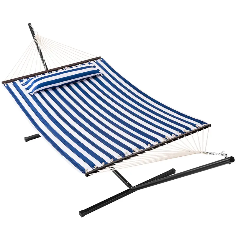 Amaca da Giardino Brasiliana con Cuscino e Supporto in Acciaio, portata 200kg 140x210cm
