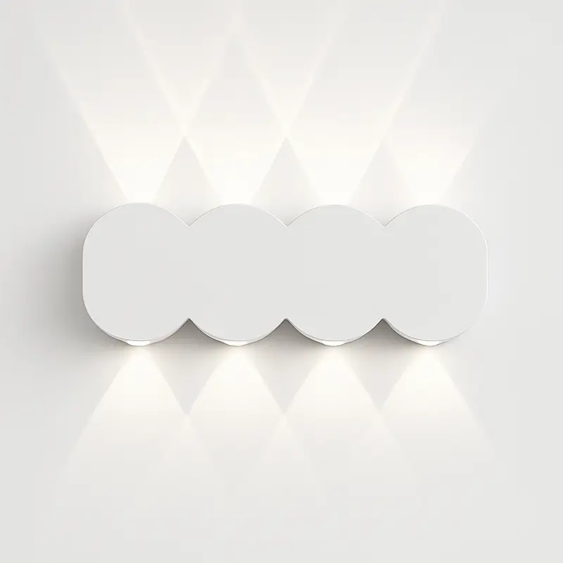 Applique da Muro LED 8 Luci Bianco Freddo Esterno Interno Alluminio 21x8x3 cm Bianco
