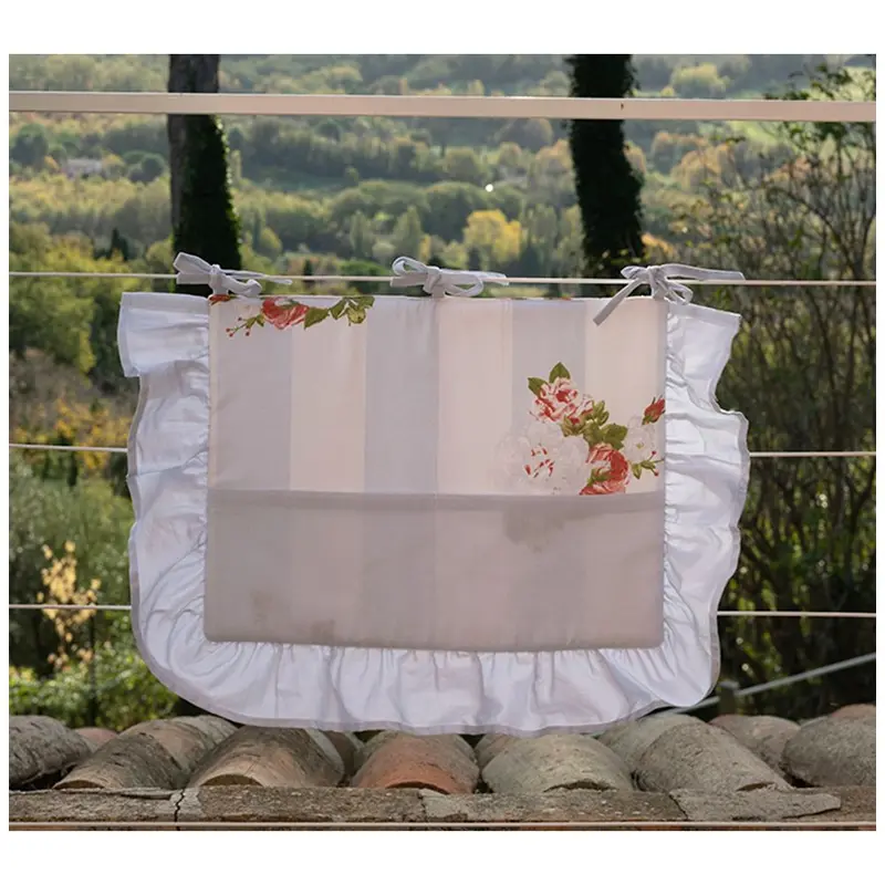 ATELIER17 Copri forno ALICE con balza in cotone celeste