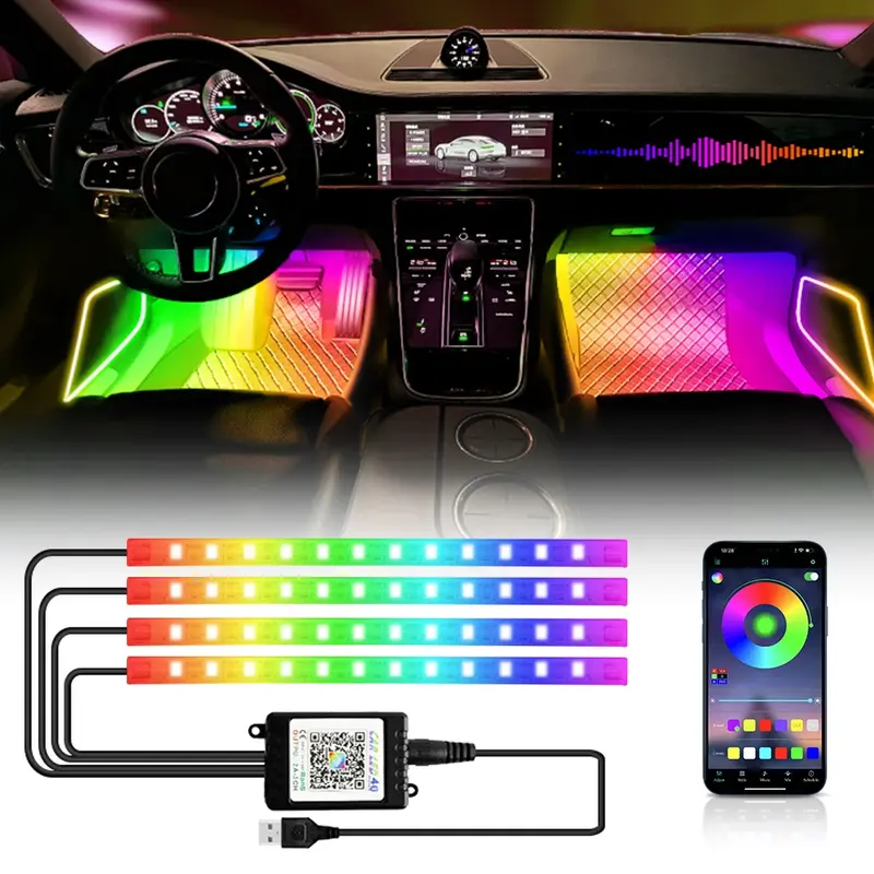 Auto LED Ambient Lighting – Music & App Control