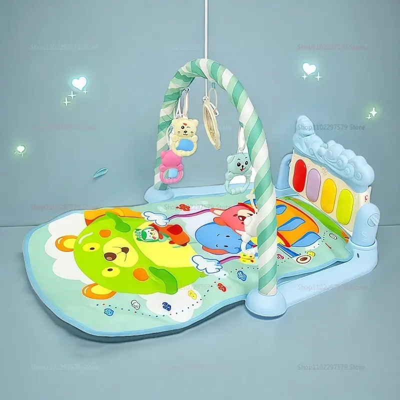 Baby Activity Gym with Music – Soft Musical Play Mat with Hanging Toys for Infants