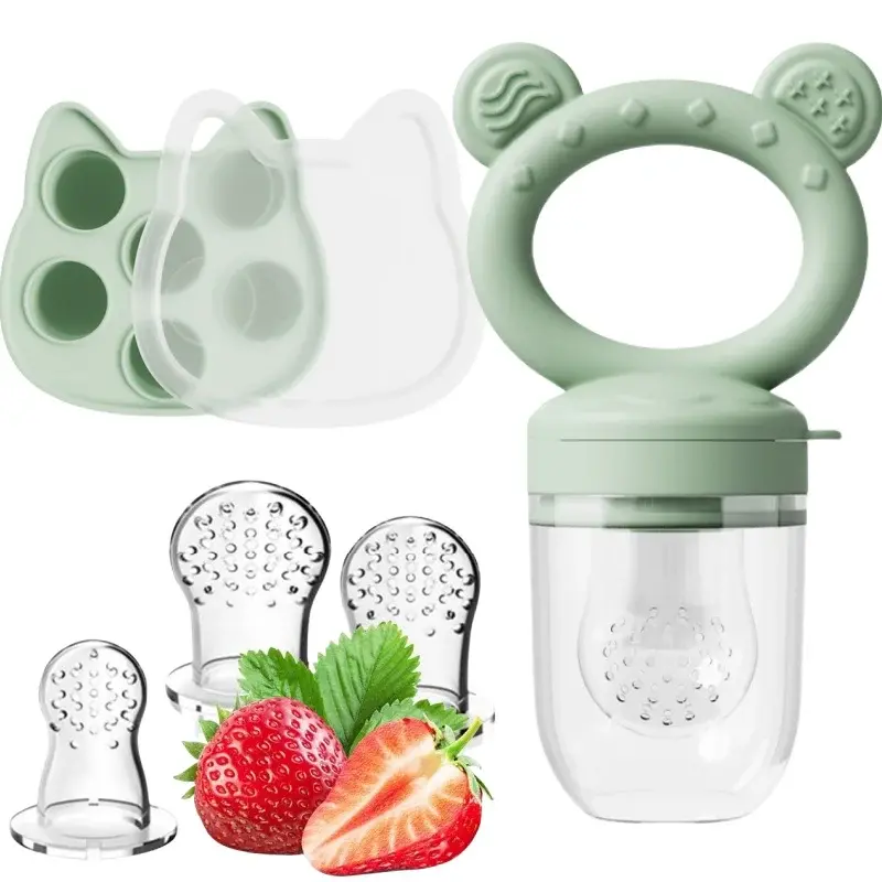 Baby Food Feeder & Freezer Tray – BPA-Free, Safe Self-Feeding for Fruits & Soft Foods