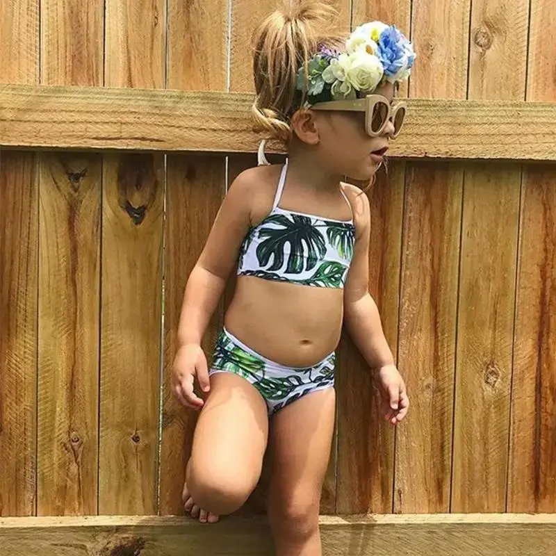 Baby Girls Swimsuit 2PCS Summer Kids Split Swimwear Girls Kit