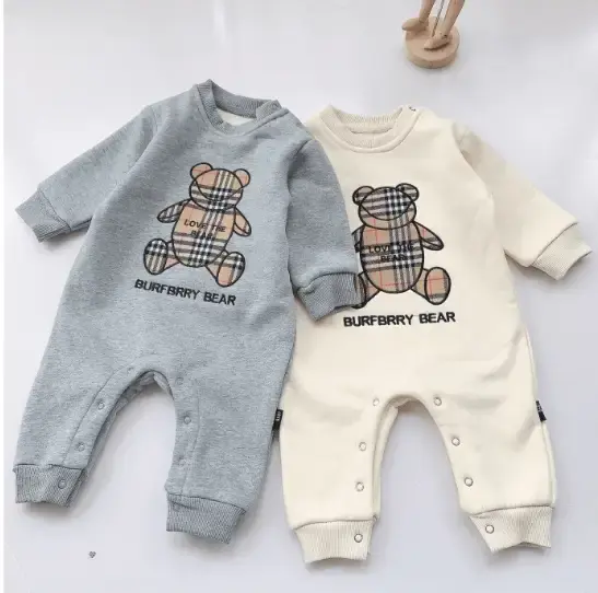 Baby One sides Rompers Trendy Fans Infant Children's Wear Girls' Rompers Plaid Children's Jumpsuits Bears