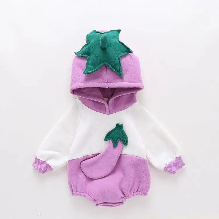 Baby Winter Clothes, Vegetable Styling Clothes, Foreign Style Romper Plus Velvet Thickening Warm One-piece Baby Winter Clothes