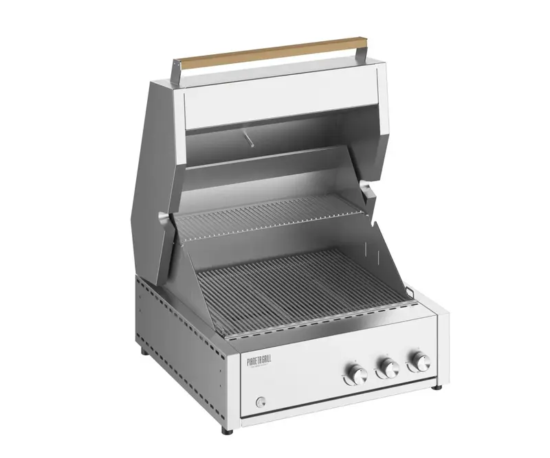 Barbecue a gas da incasso e appoggio Pianeta Grill Fry Top 600 – 3 fuochi e griglie a tondino