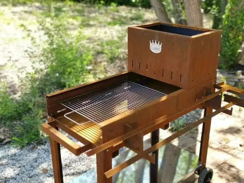 Barbecue a Legna In Acciaio Corten Flipper Clementi