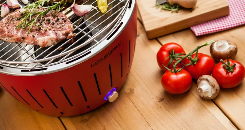 Barbecue Portatile Lotus Grill XL Rosso Senza Fumo Grande Outdoor