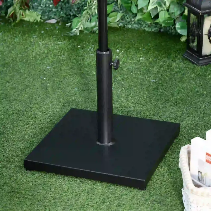 Base per Ombrellone Quadrata da 18kg per Pali da Ø3/3.5/3.8 cm, 45x45x39 cm Nero