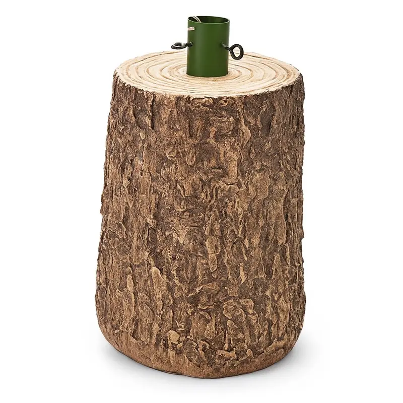 Base Supporto Albero di Natale Tronco Universale Resina Ferro Marrone H 33 cm