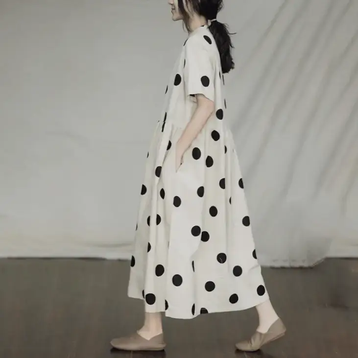Beach Dress Summer V-Neck High Waist Printed Midi Sweet Elegant Dresses Female Vacation Dress