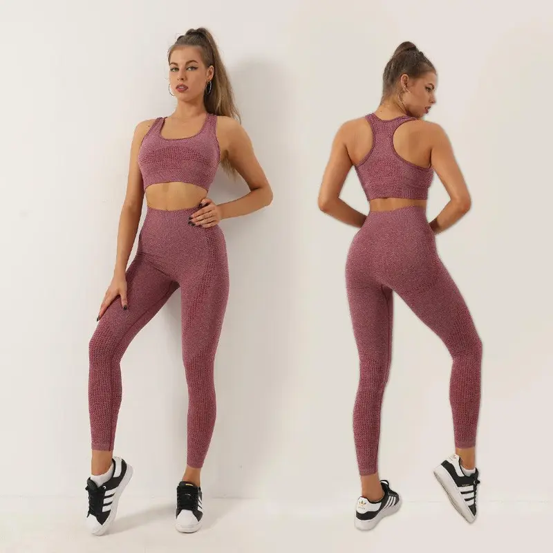 Best Seamless Dotted Three Piece Bra Long Sleeved Top And Trousers Suit Women
