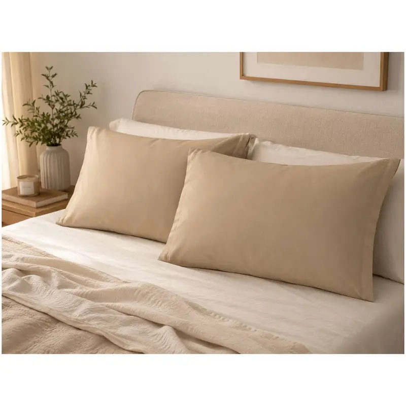 Bianco Perla Set 2 federe in cotone tinta unita 50x80 cm 3 varianti(2 unità)