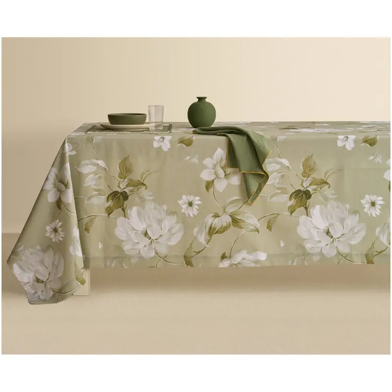 Bianco Perla Tovaglia in cotone stampato "Bizet" 170x360 cm 2 varianti(1 unità)