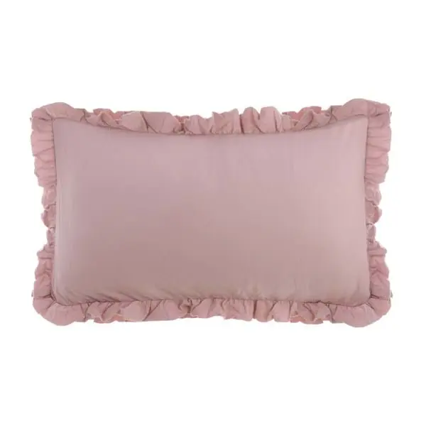 Blanc Mariclo coppia copriguanciali con gala serie Acquarello colore rosa