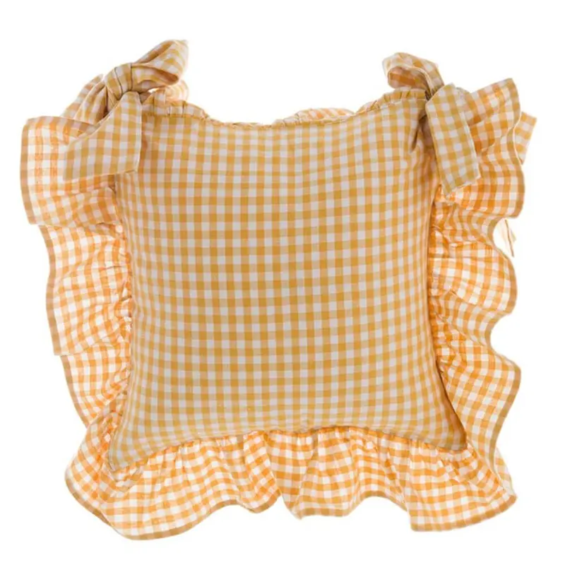 Blanc MariClo’ copricuscino vichy giallo 40×40cm