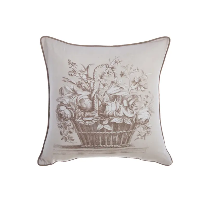 Blanc Mariclò Cuscino in cotone e lino floreale "Baroque" 45x45 cm 2 varianti(1pz)
