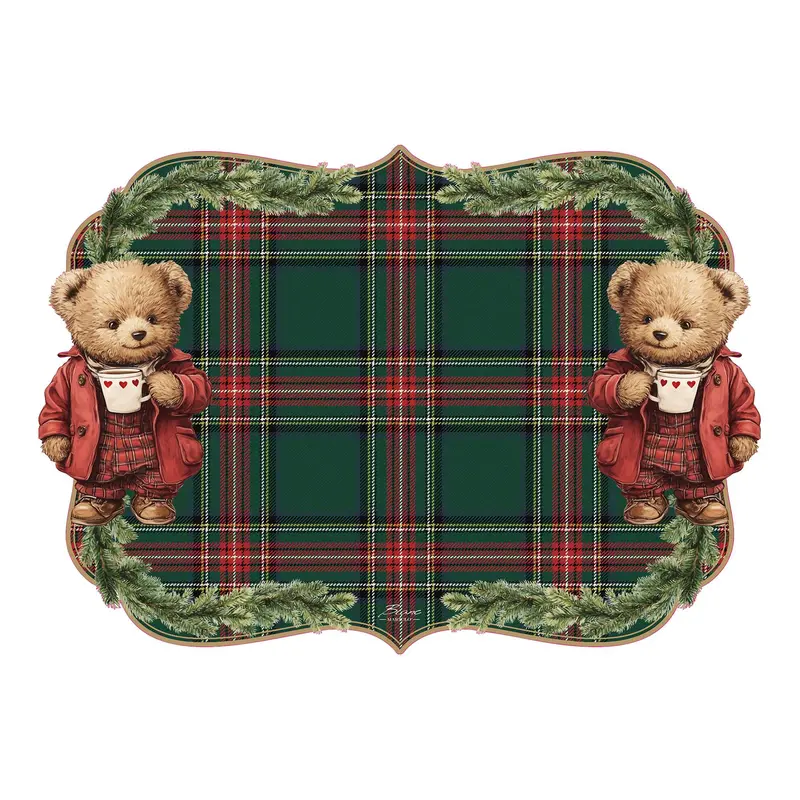 Blanc Mariclò Set 2 tovagliette americane di natale in vinile, Made in Italy 45x32 cm