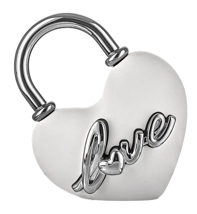 Bongelli Preziosi Lucchetto cuore bianco/argento, Made in Italy 10xH9 cm