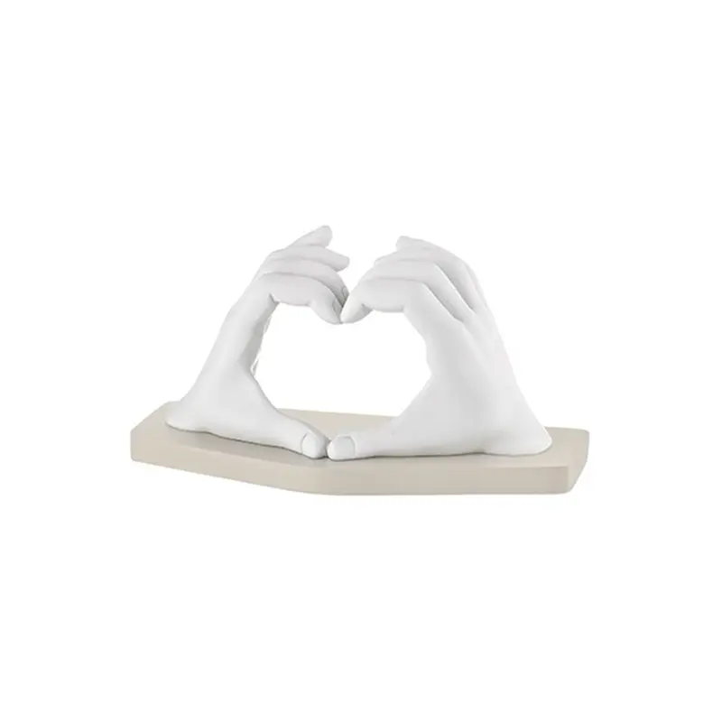 Bongelli Preziosi Mani Cuore bianco/nocciola in marmorino 16x9 cm