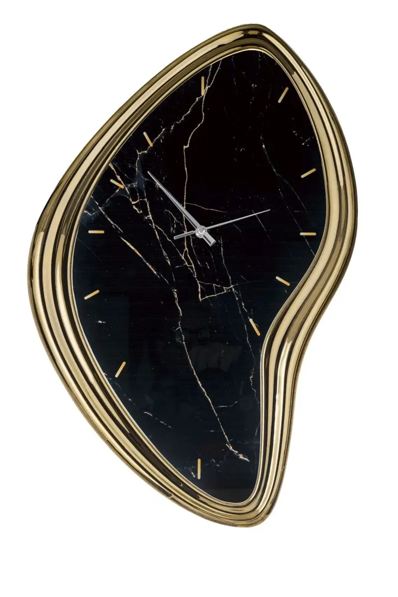 Bongelli Preziosi Orologio da parete in polvere di marmo nero/oro 12xH19 cm