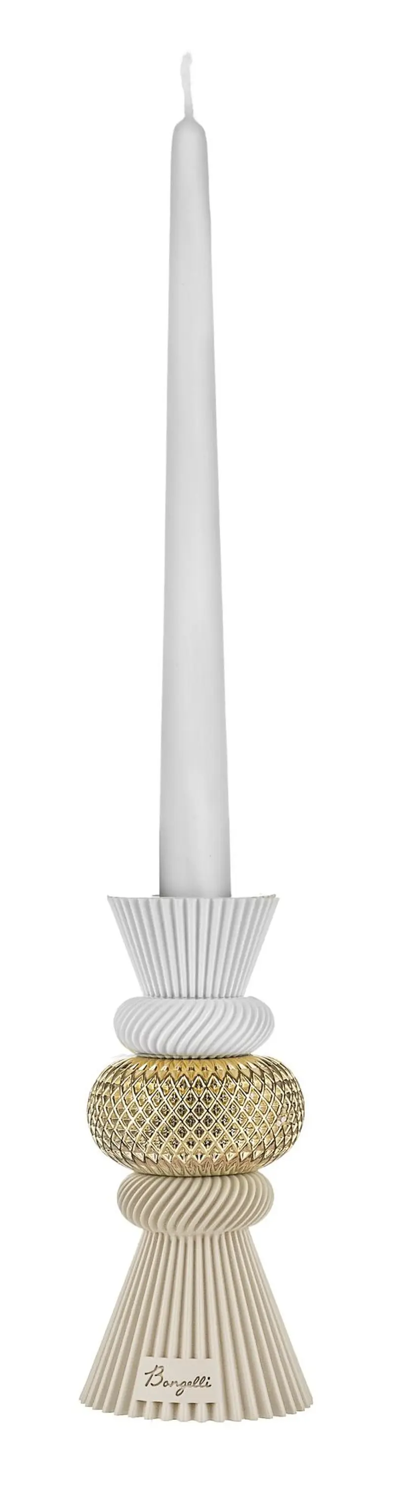 Bongelli Preziosi Portacandela nocciola/oro "Modular", Made in Italy H15 cm