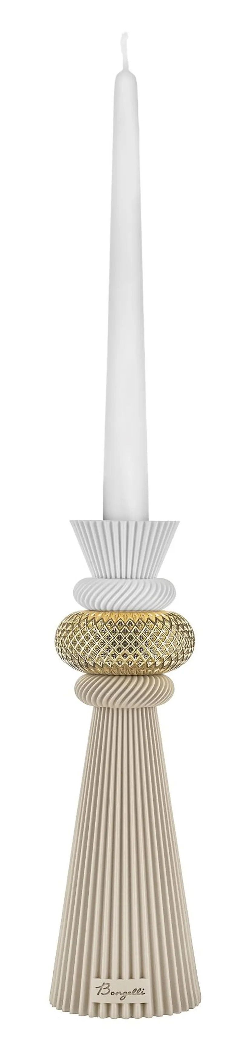Bongelli Preziosi Portacandela nocciola/oro "Modular", Made in Italy H25 cm