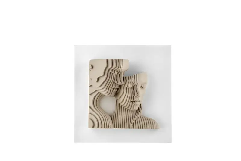 Bongelli Preziosi Quadro coppia stilizzato bianco/nocciola 15x15 cm