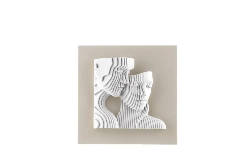 Bongelli Preziosi Quadro coppia stilizzato bianco/nocciola 15x15 cm