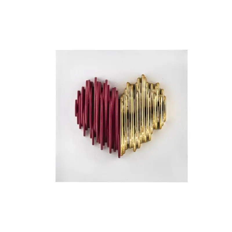 Bongelli Preziosi Quadro cuore stilizzato rosso/oro 15x15 cm