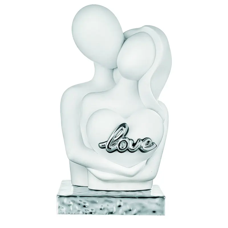 Bongelli Preziosi Statuina Abbraccio "Love" bianco/argento H11 cm