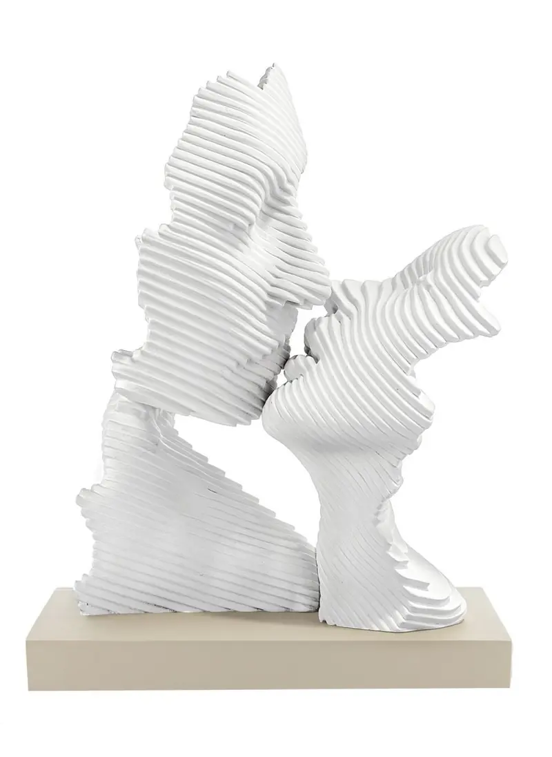 Bongelli Preziosi Statuina Coppia bacio stilizzata nocciola/bianco 15xH29 cm