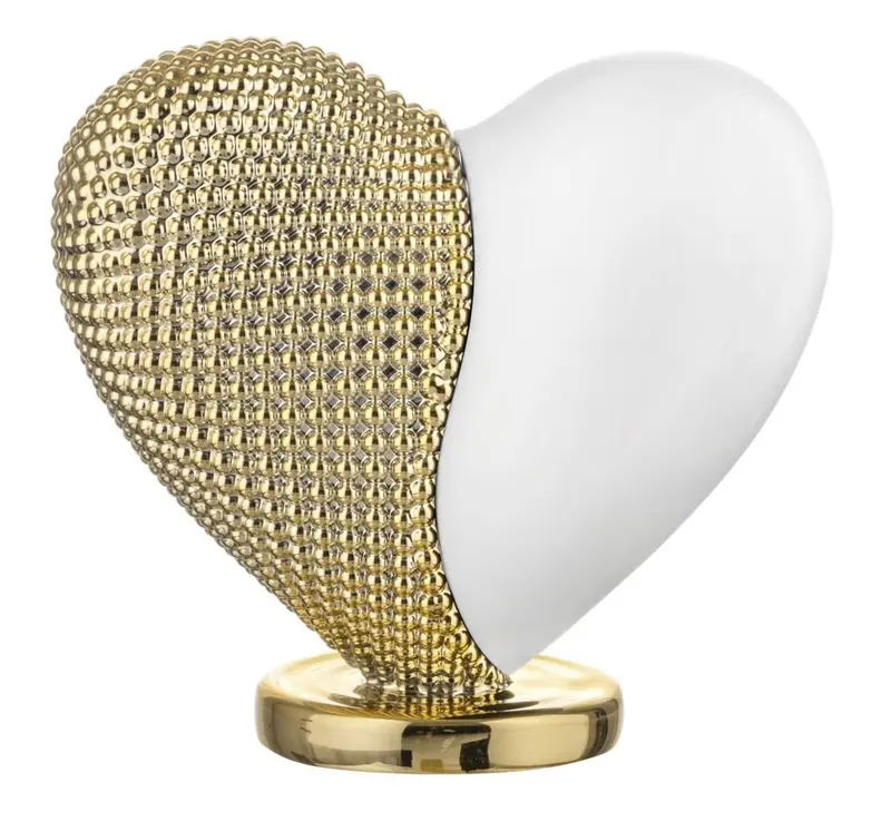 Bongelli Preziosi Statuina Cuore grande bianco/oro, Made in Italy 19x18 cm