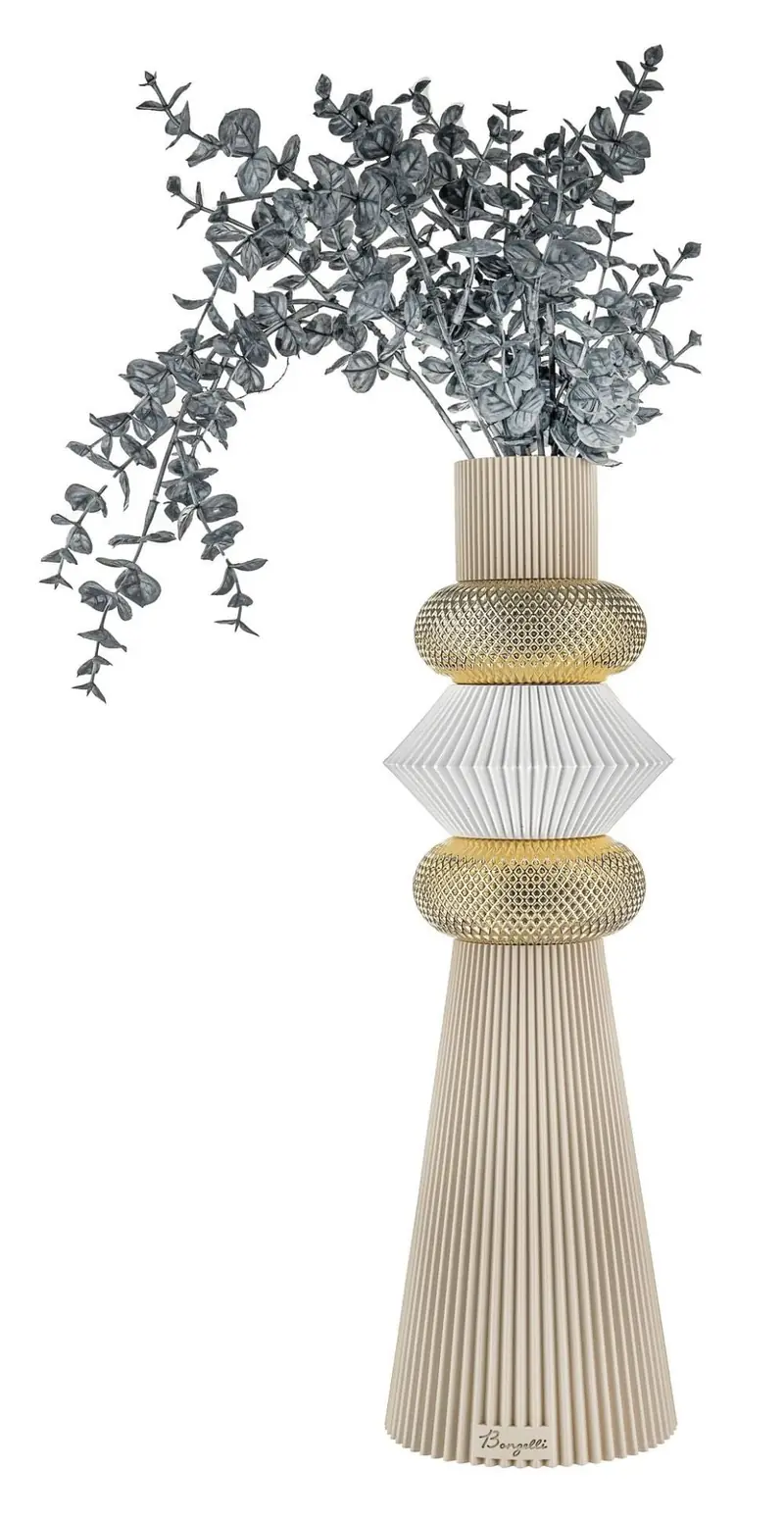 Bongelli Preziosi Vaso Portafiori nocciola/oro "Modular", Made in Italy H39 cm