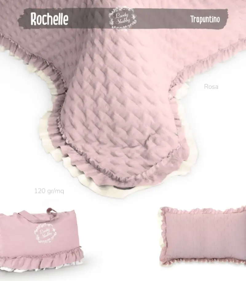 Boutis trapuntina matrimoniale con gala shabby chic