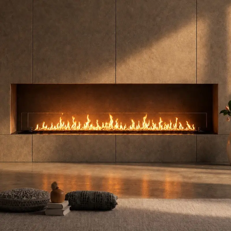 Bruciatore a bioetanolo Divina Fire DF1500V con vetri da incasso 150 cm
