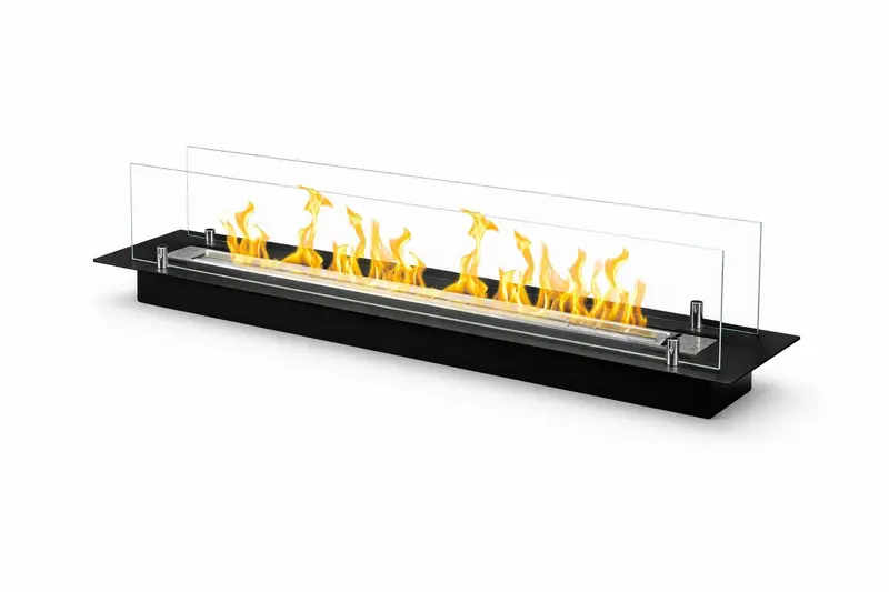 Bruciatore a bioetanolo Divina Fire DF94813 con vetri da incasso 100 cm